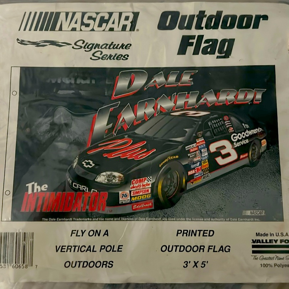 Dale Earnhardt memorabilia.  Outdoor flag.